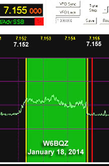 W6BQZ SIGNAL ON JANUARY 18, 2014 BANDWIDTH